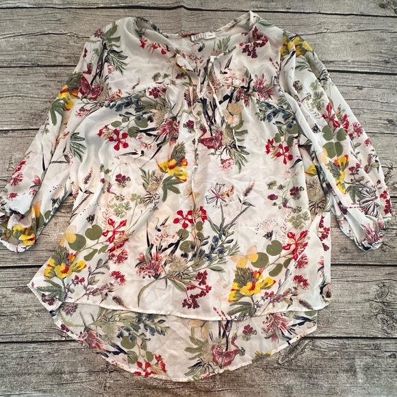 Spense Tops - Women’s long sleeve floral print blouse